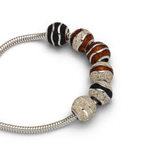 Lade das Bild in den Galerie-Viewer, Anhänger P3826 "Bead Welle" mit Bernstein und Strandsand