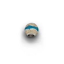 Lade das Bild in den Galerie-Viewer, Anhänger P3824 "Bead Strandwellen" mit Strandsand und blauem Steinsand