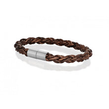 Lade das Bild in den Galerie-Viewer, !NEU! LEDER VINTAGE geflochten ARMBAND DUNKEL BRAUN 6MM
