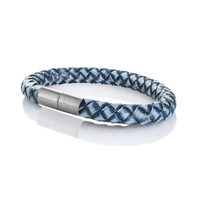 8MM Lederband Vintage Blau