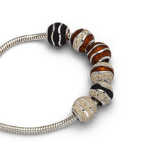 Lade das Bild in den Galerie-Viewer, Anhänger P3826 &quot;Bead Welle&quot; mit Bernstein und Strandsand
