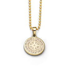 Lade das Bild in den Galerie-Viewer, Anhänger "Kompassrose 2.0" vergoldet Strandsand mittel P4118
